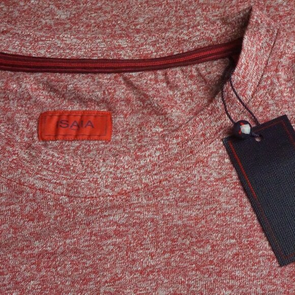 Isaia Napoli Red mi latte el corazon 100% Linen Long Sleeve Sz 2XL BRAND NEW - Picture 2 of 8